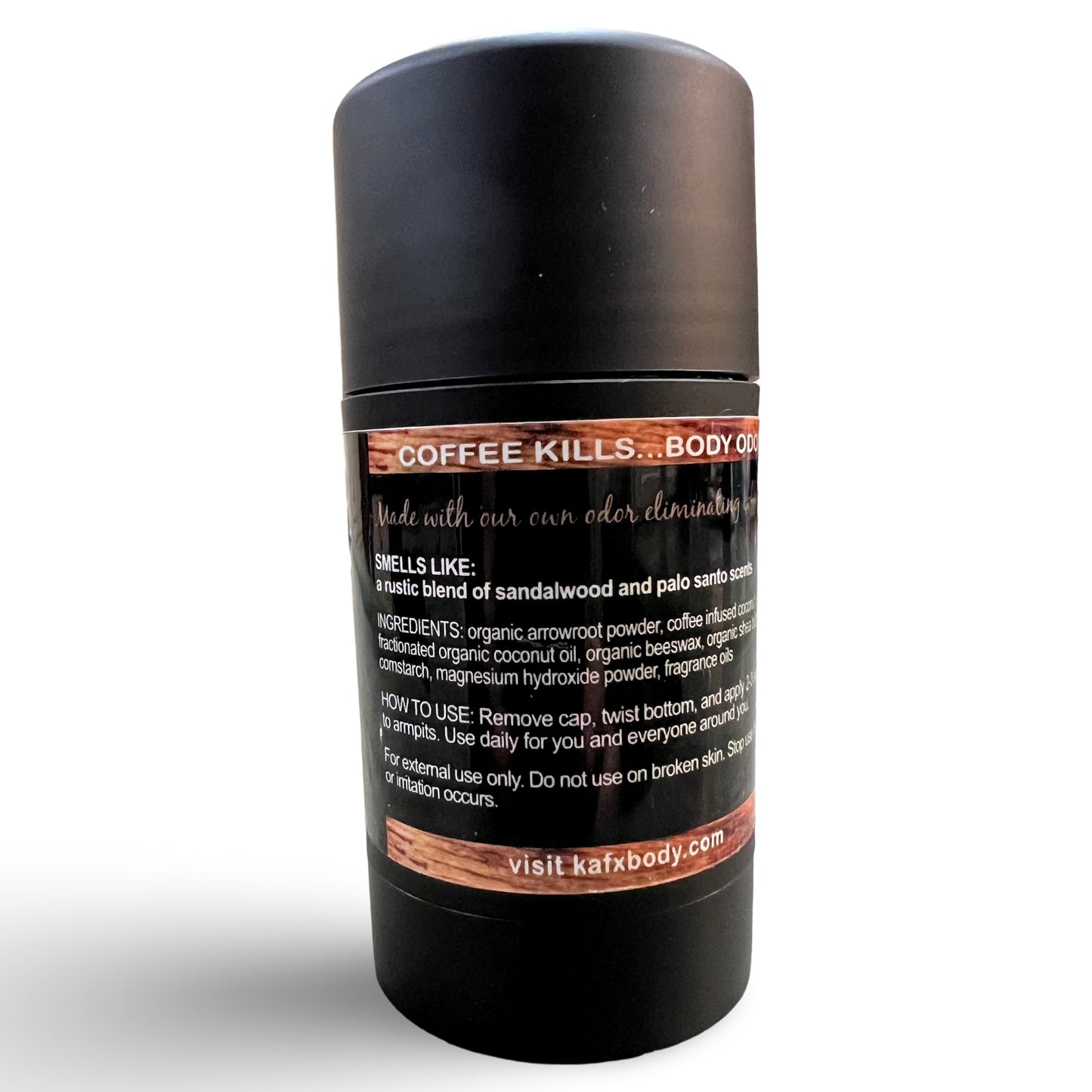 Palo Santo + Sandalwood  KAFX Body Natural Coffee Infused Deodorant